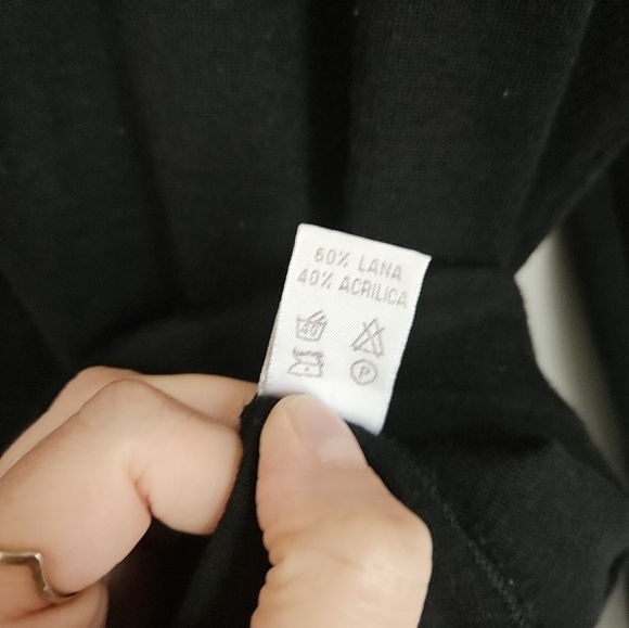 Vintage  Wool + acrylic longsleeve black shirt, size 5 - Picture 5 of 7